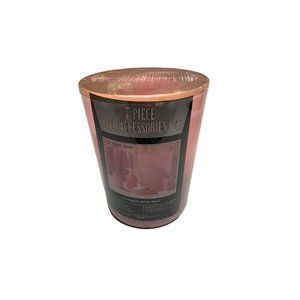 New 7 Piece Set Bathroom Accessory Set Waste Basket Tumbler Soap Dish Lotion Dis